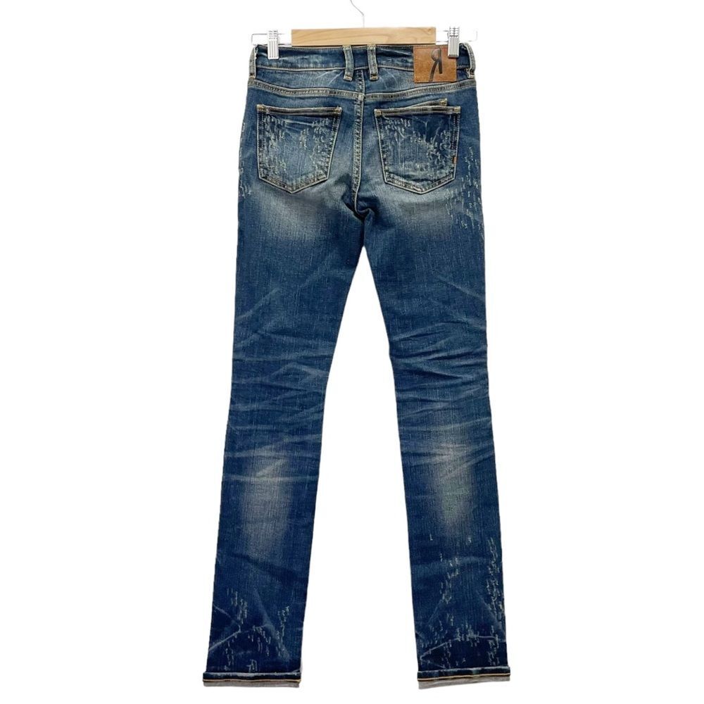 NWT Remix by Rock Revival Straight Leg Jeans in Destroyed Blue Wash Size 24 NEW - Picture 3 of 13